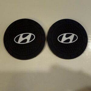 Hyundai Car Cup Coasters in Black Set of 2 NWT